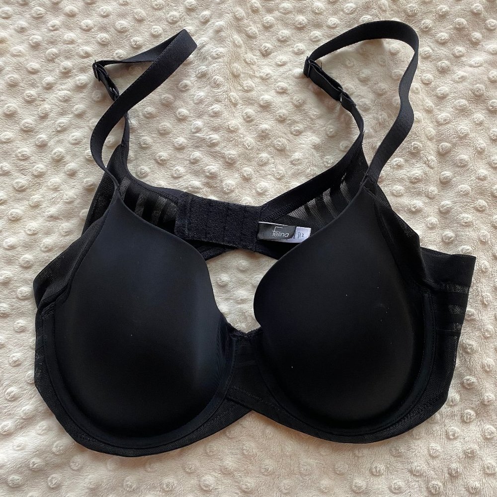 Paramour Marvelous Side Smoothing T-shirt Bra ~ Size 36C ~ Style 245033 ~ Black